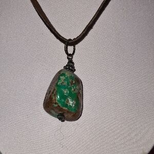 Green Turquoise Stone Pendant Necklace